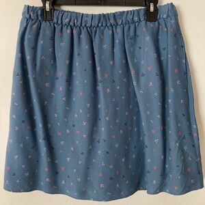 Boden blue dotted floral skirt, size US 10R